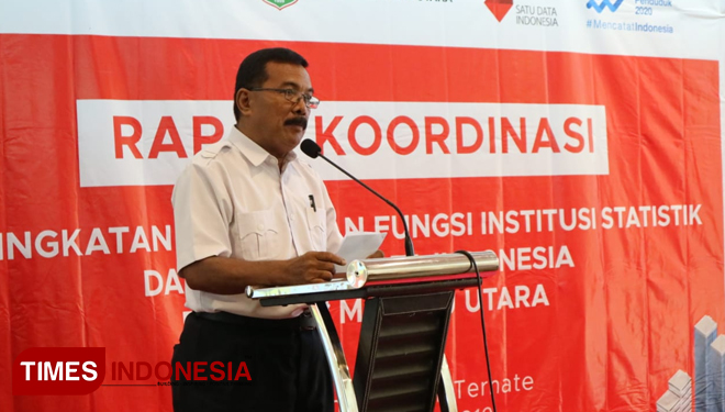 Asisten II Setda Provinsi Maluku Utara Umar Sangadji saat memberikan sambutan. (Foto: Humas Pemprov Malut for TIMES Indonesia)