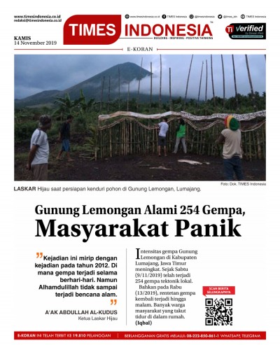 Edisi Kamis, 14 November 2019: E-Koran Medsos. Bacaan Positif Masyarakat 5.0