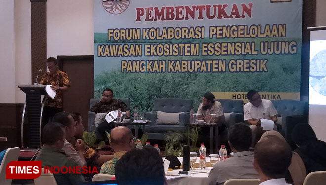 Forum Grup Diskusi (FGD) yang digelar dalam rangka pembentukan forum kolaborasi kawasan ekosistem esensial. (Foto: Akmal/TIMES Indonesia)