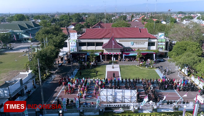 Sekretariat Pemkot Probolinggo, dari udara. (FOTO: Happy/TIMES Indonesia)