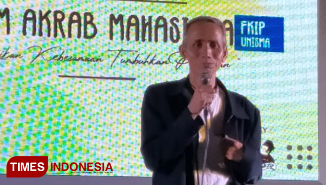 Sambutan Dekan FKIP Unisma Malang Dr. Hasan Busri, M.Pd. (FOTO: AJP TIMES Indonesia)