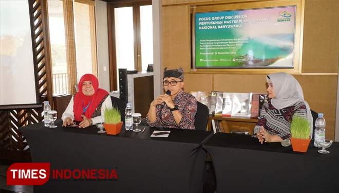 Kementerian Pariwisata dan Ekonomi Kreatif (Kemenparekraf) menggelar Focus Group Discussion (FGD) Penyusunan Master Plan Geopark Banyuwangi (Foto : Roghib Mabrur/Times Indonesia)