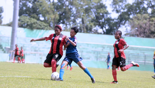 Laga Arema FC Putri melawan Persipura Jayapura Putri dalam Liga 1 Putri Seri 4 di Stadion Gajayana Kota Malang pada Sabtu (16/11/2019). (FOTO: Istimewa)