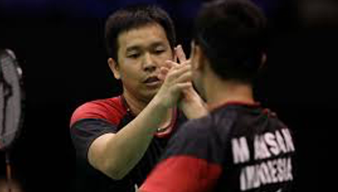 Pasangan Hendra Setiawan/Muhammad Ahsan gagal mempersembahkan gelar juara pada ajang Hongkong Open 2019. (Foto: badmintonindonesia.org)
