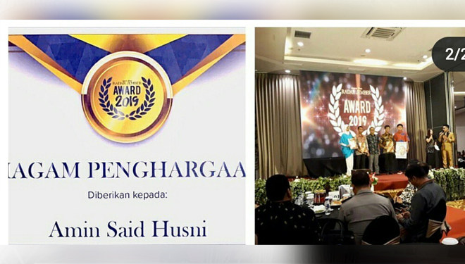 Amin Said Husni meraih penghargaan dari media (FOTO: IG @aminshusni). 
