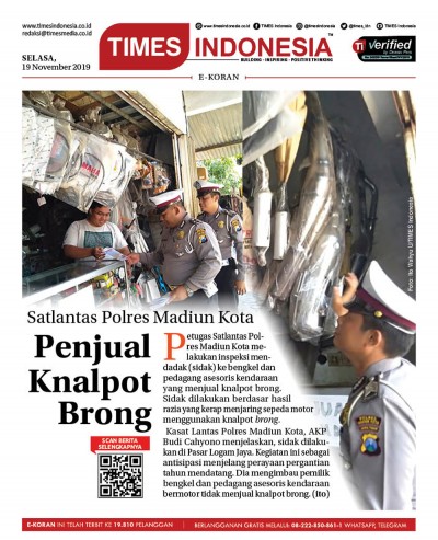 Edisi Selasa, 19 November 2019: E-Koran Medsos. Bacaan Positif Masyarakat 5.0