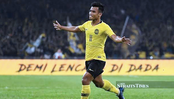 Safawi Rasid mencetak dua gol ke gawang Timnas Indonesia. (FOTO: New Strait Times)