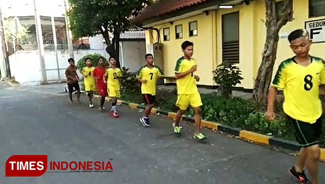 Sengian atlet di Kabupaten Bondowoso tengah fokus latihan (FOTO: Moh Bahri/TIMES Indonesia)