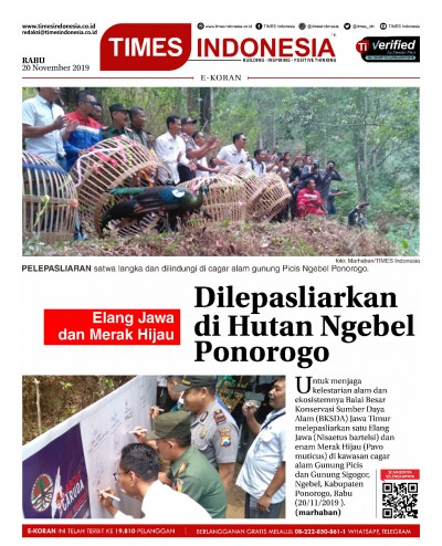 Edisi Rabu, 20 November 2019: E-Koran Medsos. Bacaan Positif Masyarakat 5.0