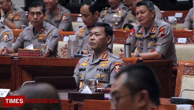 Kapolri Idham Azis di Ruang Komisi III DPR RI Jakarta. (FOTO: Hasbullah/TIMES Indonesia)