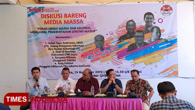 Peran Media Massa dan Millenial dalam Mengawal Pemerintahan Jokowi-Ma'ruf di Jakarta. (FOTO: Hasbullah/TIMES Indonesia).