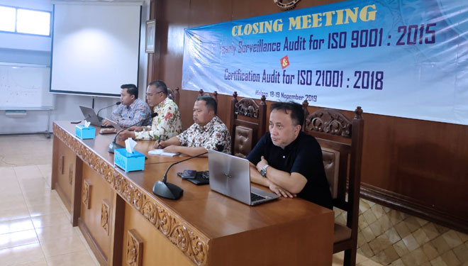 Closing Meeting terkait hasil audit ISO 21001-2018 di kampus Polbangtan Malang, Selasa (19/11/2019). (FOTO: Humas Polbangtan Malang for TIMES Indonesia)