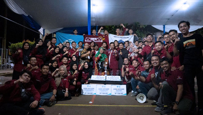 Tim Nogo Naresworo Fakultas Teknik (FT) Universitas Brawijaya (UB) berhasil meraih juara Umum 3 pada Kompetisi Mobil Listrik Indonesia (KMLI) 2019. (foto: Istimewa)