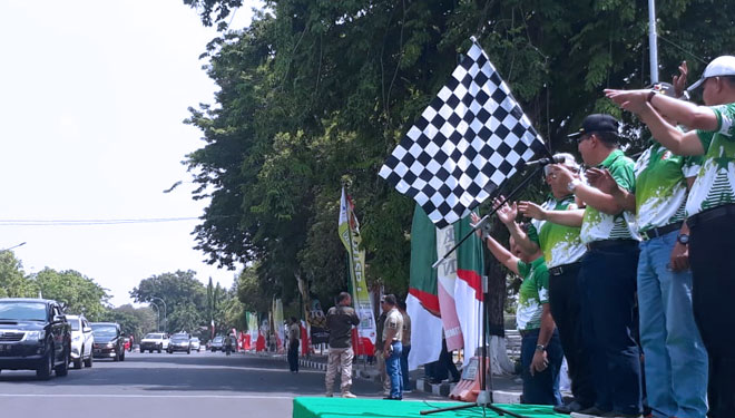 Perburuan dimulai. Acara HUT ke-71 Kodam V/Brawijaya dimeriahkan oleh lomba berburu babi hutan di lima hutan konservasi di Jatim, Jumat (22/11/2019). (Foto: Istimewa)