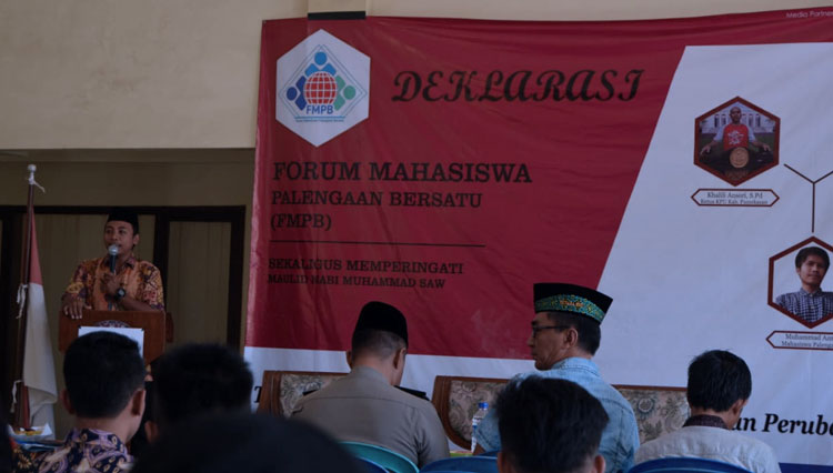 Suasana acara deklarasi Forum Mahasiswa Palengaan Bersatu (FMPB) yang berlangsung di Kecamatan Palengaan.(Foto: Akhmad Syafi'i/TIMES Indonesia)