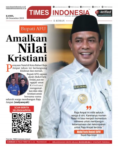 Edisi Kamis, 26 Desember 2019: E-Koran Medsos. Bacaan Positif Masyarakat 5.0
