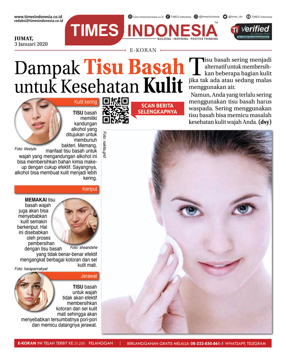 Sering Pakai Tisu Basah Waspadai Dampaknya Untuk Kesehatan Kulit