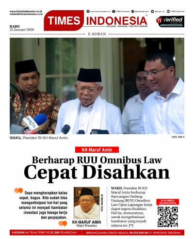 Edisi Rabu, 22 Januari 2020: E-Koran Medsos. Bacaan Positif Masyarakat 5.0
