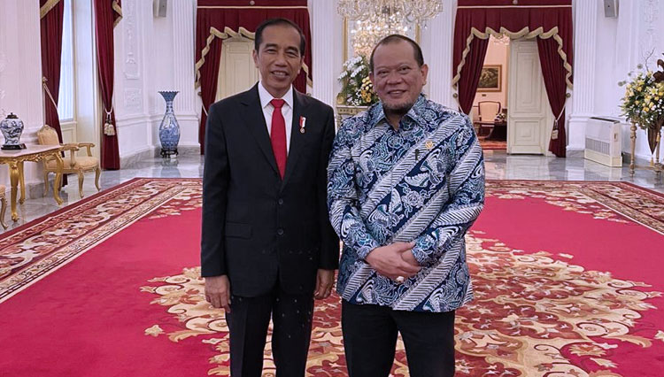 Ketua DPD RI LaNyalla saat menemui Presiden RI Jokowi di Istana Merdeka, Kamis (23/1/2020). (FOTO: Istimewa) 