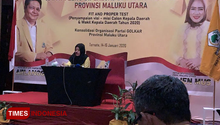 Fifian Adeningsih Mus saat mengikuti Fit and proper test. (Foto: Ules For TIMES Indonesia)
