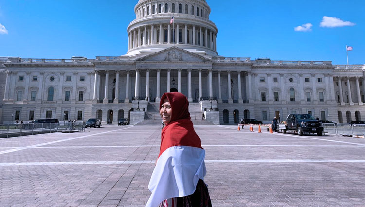 Eka Meynia Penggiat Videogreenesia di Palembang yang berkesempatan Studi Singkat Di Amerika Serikat (Foto : Istimewa) 