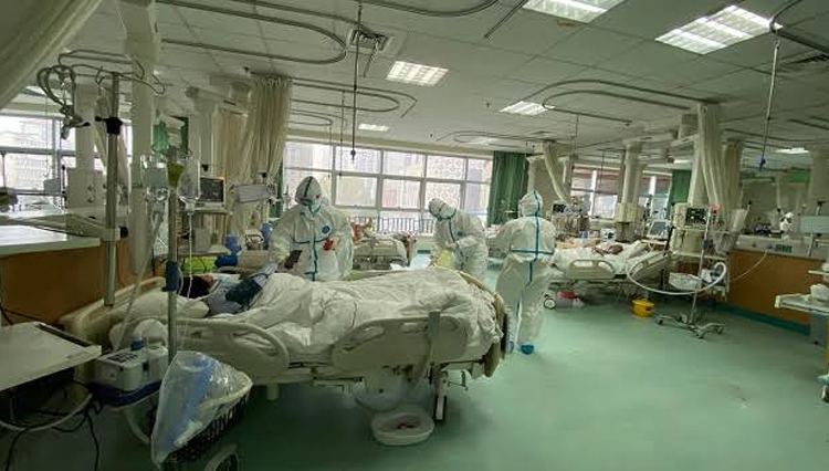 Ilustrasi pasien virus corona. (Foto/Central Hospital of Wuhan/Weibo/via REUTERS)