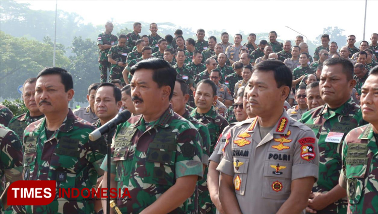 TNI Commander Marshal Hadi Tjahjanto Police General Idham Azis at the Leadership Meeting of TNI-Polri. (Pictures by: TNI Headquarter for TIMES Indonesia).