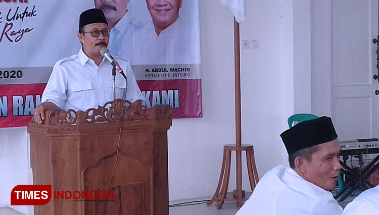 Partai Gerindra berusia 12 tahun. DPC Gerindra Cilacap tasyakuran. (FOTO: Estanto/TIMES Indonesia)