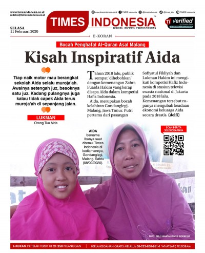 Edisi Selasa, 11 Februari 2020: E-Koran Medsos. Bacaan Positif Masyarakat 5.0