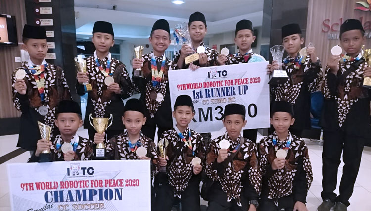 PP Mambaus Sholihin 2 Desa Sumber Kecamatan Sanankulon Kabupaten Blitar berhasil menjuarai 9th World Robotic for Peace (WRP) 2020. (Foto: Istimewa )