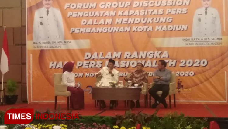 Wali Kota Madiun H. Maidi saat memberi paparan kegiatan FGD,(foto: Pamula Yohar C/ TIMES Indonesia).