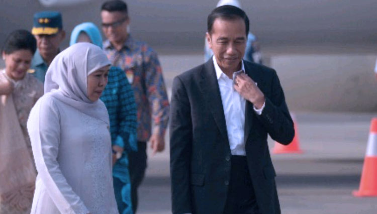 Gubernur Khofifah dan Presiden Jokowi, saling dukung untuk Jawa Timur Cettar. (foto: Istimewa)