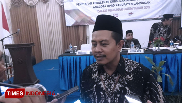 Ketua KPU Lamongan, Mahrus Ali. (FOTO: MFA Rohmatillah/ TIMES Indonesia)