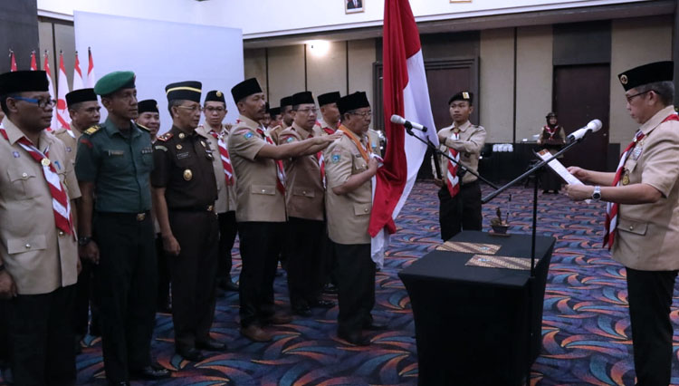 Pelantikan Gubernur Maluku Utara KH Abdul Gani Kasuba sebagai Ketua Mabida Kwarda Malut, di Grand Dafam Hotel Ternate, Kamis (13/2/2020).