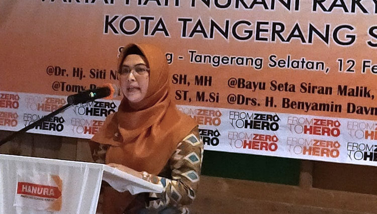 Siti Nur Azizah Bakal Calon Walikota Tangsel sedang pemaparan di Partai Hanura (Foto: Istimewa) 