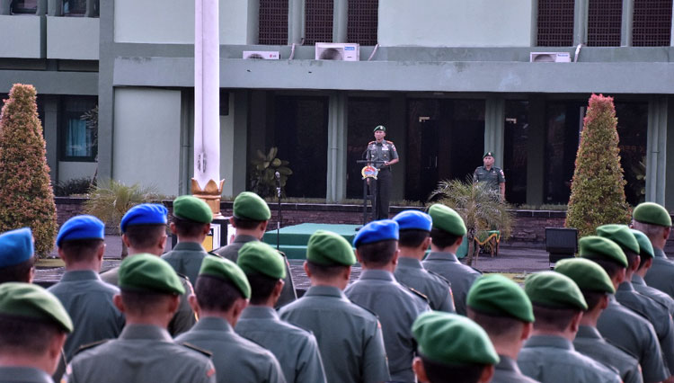 Upacara Rutin Korem 084/Bhaskara Jaya Libatkan Pelajar