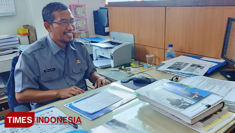 Kasi Statistik Sosial BPS Magetan, Maulan saat di temui di Kantornya oleh TIMES Indonesia. (FOTO: Aditya Candra/TIMES Indonesia).