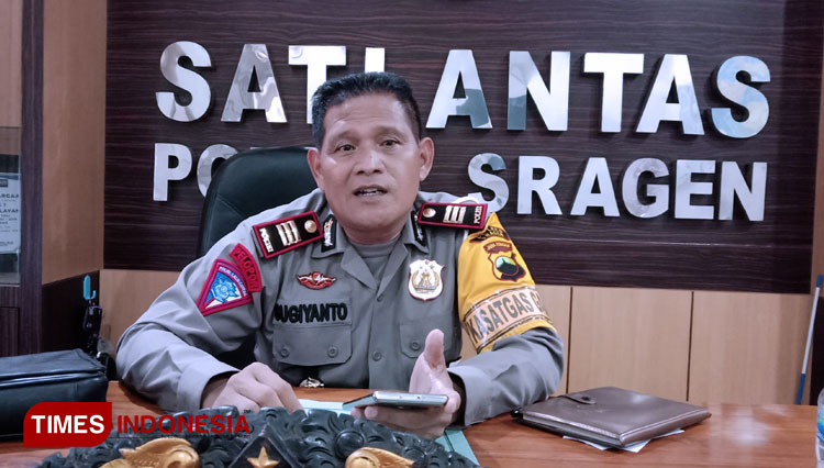 AKP Giyanto, Kasatlantas Polres Sragen. (Foto: Mukhtarul Hafid/Times Indonesia)