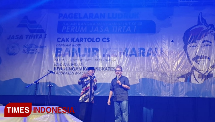 Penampilan Ludruk yang digelar PJT I di Bendungan Karangkates. (Foto : PJT I for TIMES Indonesia)