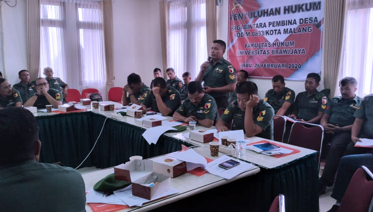 Puluhan Babinsa Kodim 0833 Kota Malang Sinau Hukum di FH UB