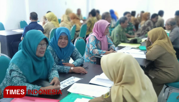 Suasana Lomba Desa tahap seleksi dan verikasi administrasi yang digelar Dinas PMD Kabupaten Madiun, Senin (2/3/2020). (FOTO: Ervan Marwantaka/ TIMES Indonesia)