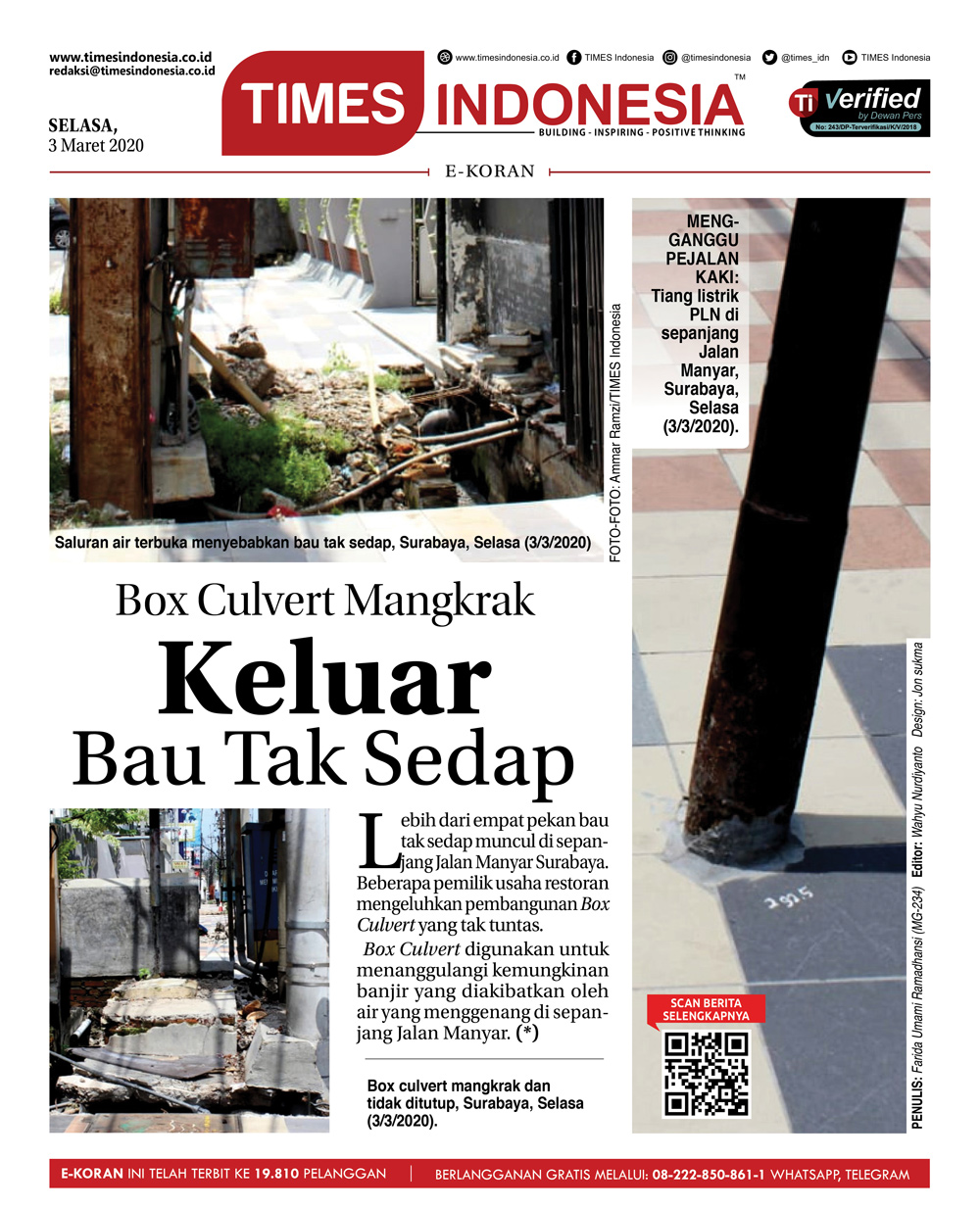 Mangkrak Box Culvert Jalan Manyar Keluarkan Bau Tak Sedap Times