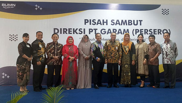 Acara Pisah Sambut Direksi PT Garam di Hall Kantor Pusat PT Garam, Jl Raya Kalianget, Madura. (Foto: istimewa)