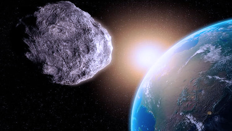 Ilustrasi asteroid dan bumi. (FOTO: Istimewa)