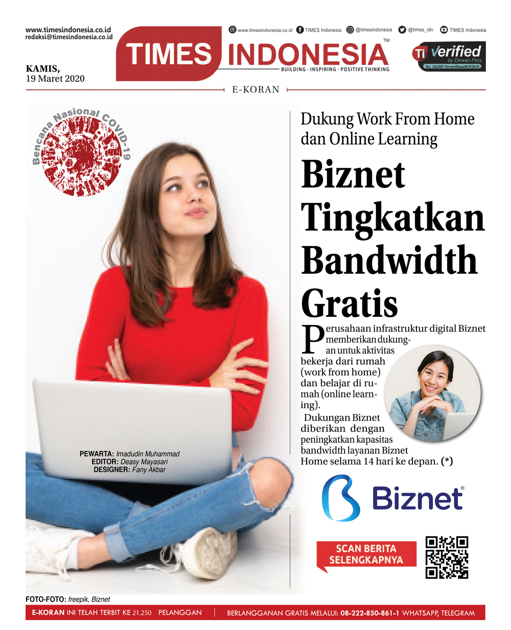 Dukung Aktivitas Work From Home Dan Online Learning, Biznet Tingkatkan ...