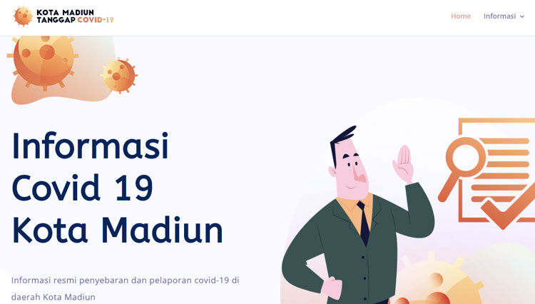 Tampilan laman resmi Covid-19 Pemkot Madiun. (Tangkapan layar TIMES Indonesia)