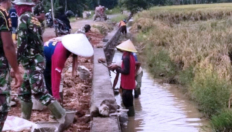 Pembangunan turap/talud di Desa Pantirejo, Kecamatan Kesesi, Kabupaten Pekalongan, Jawa Tengah