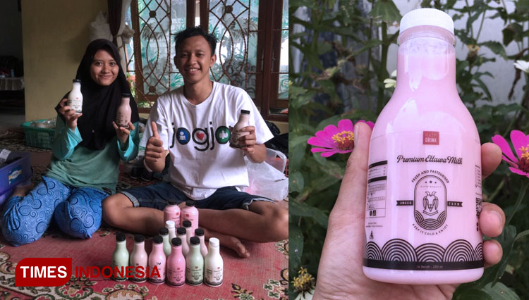 Produk susu kambing PE milik Riza, alumni Polbangtan Malang penerima program Penumbuhan Wirausaha Muda Pertanian (PWPM), Kementan. (FOTO: AJP TIMES Indonesia)