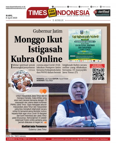 Edisi Rabu, 8 April 2020: E-Koran, Bacaan Positif Masyarakat 5.0