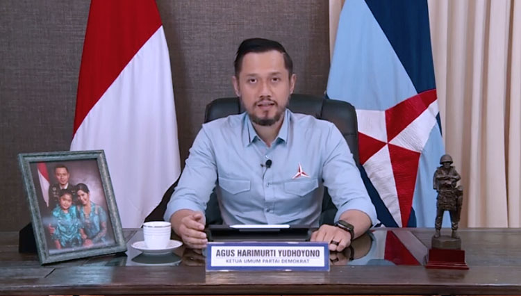 Agus Harimurti Yudhoyono saat menyampaikan struktur kepengurusan partai demokrat 2020-2025, Rabu (15/4/2020). (FOTO: Screencapture video instagram/@agusyudhoyono)
